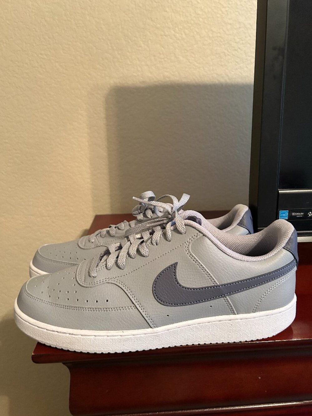 Nike Court Vision Low Next Nature Men's Shoes-FQ7669-001-Gray/Dk Gray-Size 11.5